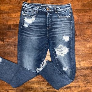 Button Fly, Distressed Boyfriend Jean